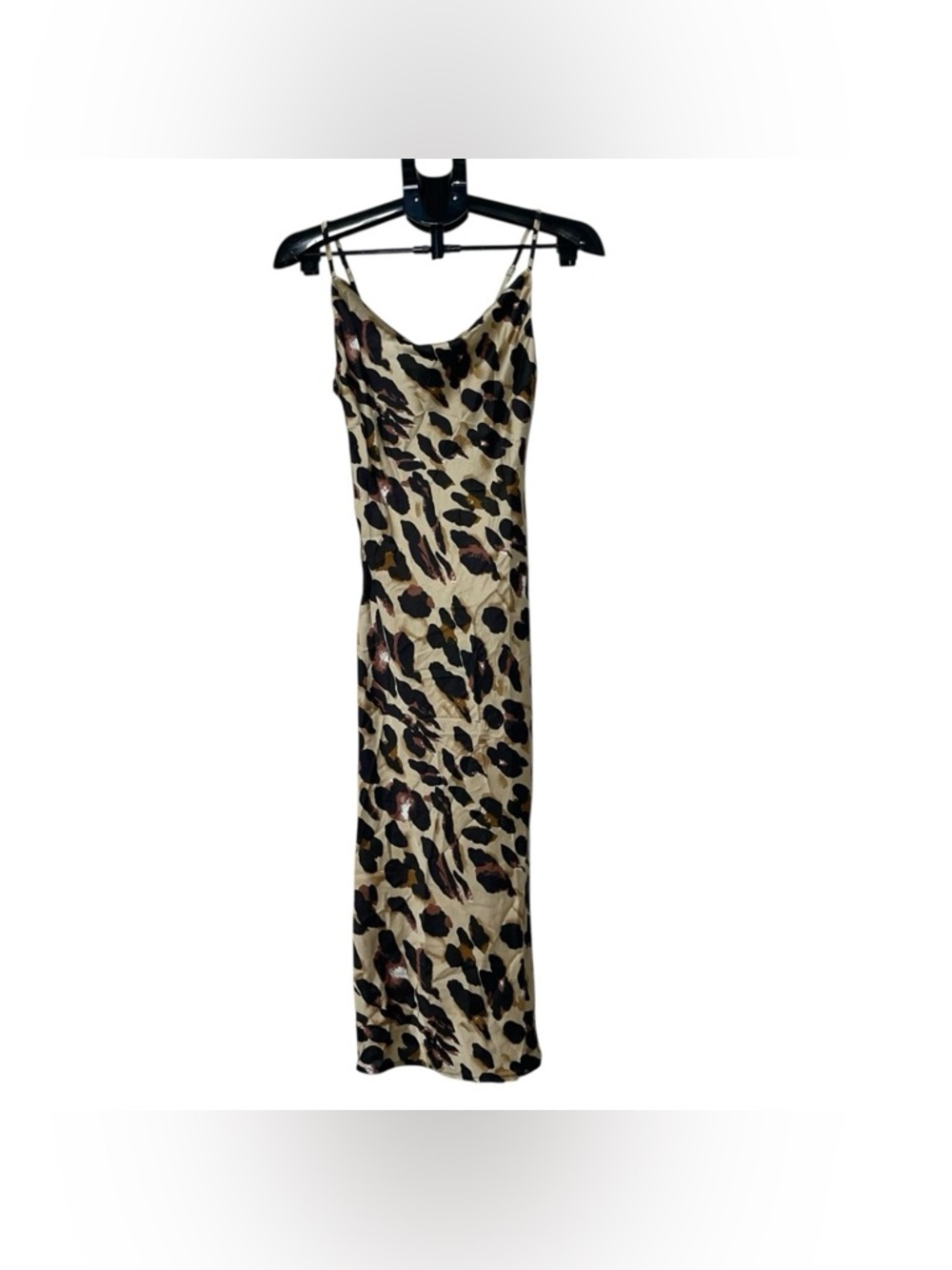 Lulus Cheetah Satin Maxi Dress Leopard XS Chic Classic Going Out Sexy Baddie